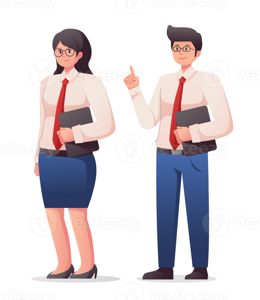 homme et femme dans costume. affaires concept illustration png