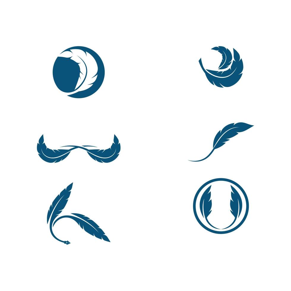 Feather pen Logo template Vector illustration