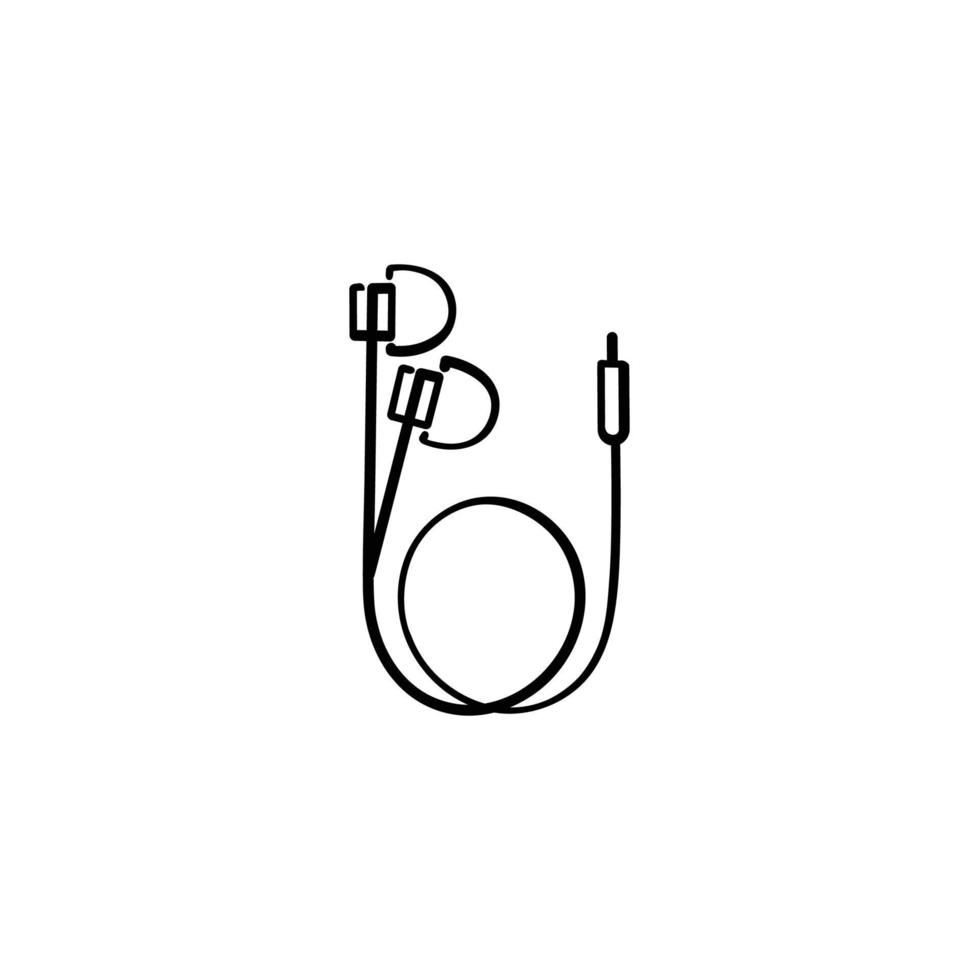 auriculares línea estilo icono diseño vector