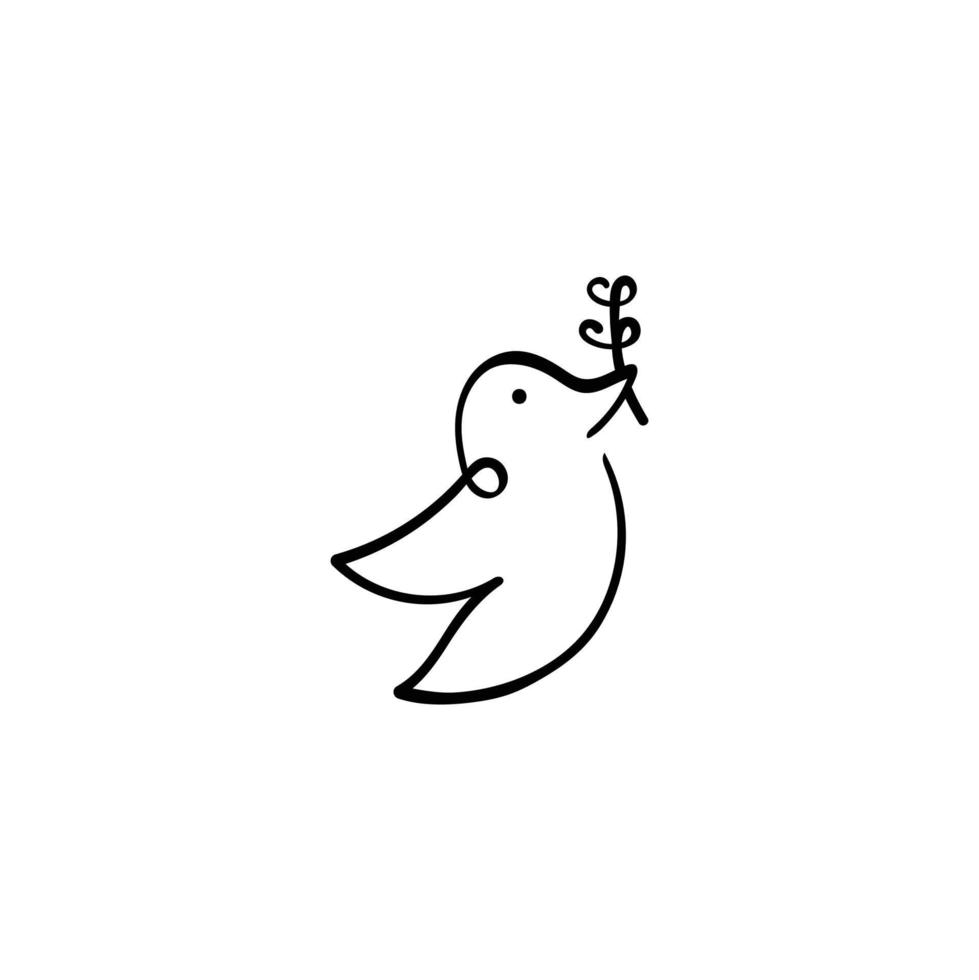 Sparrow Line Style Icon Design vector