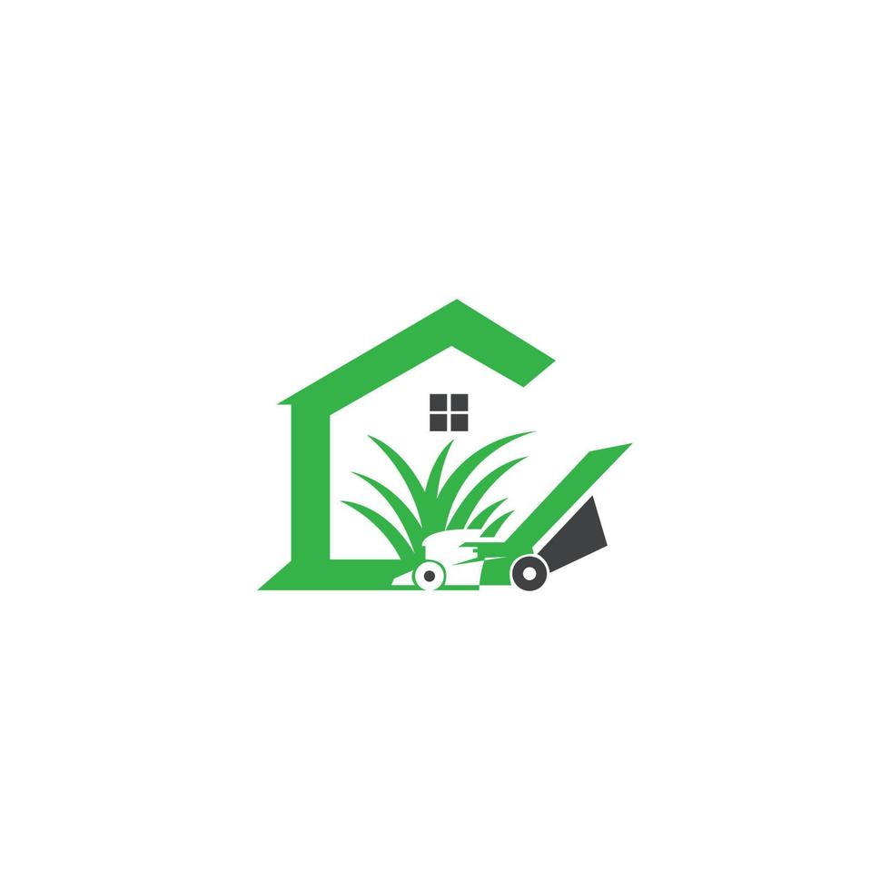Lawn Mower Logo Vector icon
