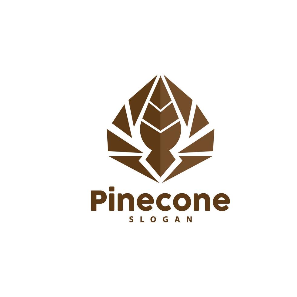 Pine Cone Logo, Elegant Luxury Pine Simple Design, Tree Acorn Icon Vector, Product Brand Illustration vector