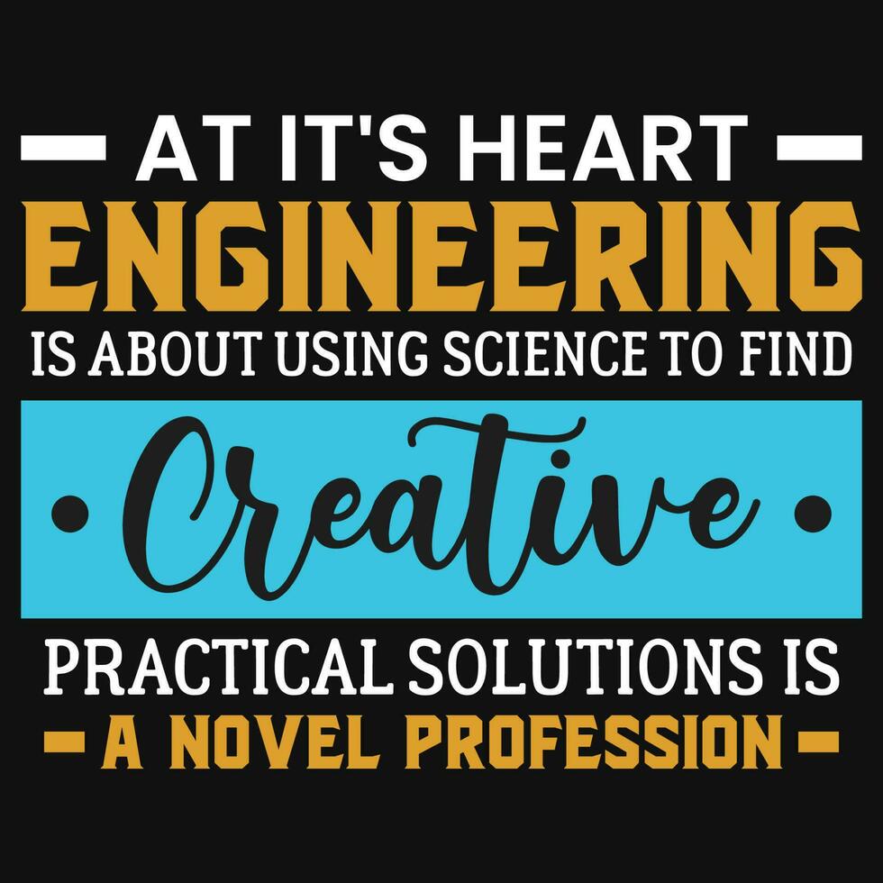 Engineering typographic tshirt design vector
