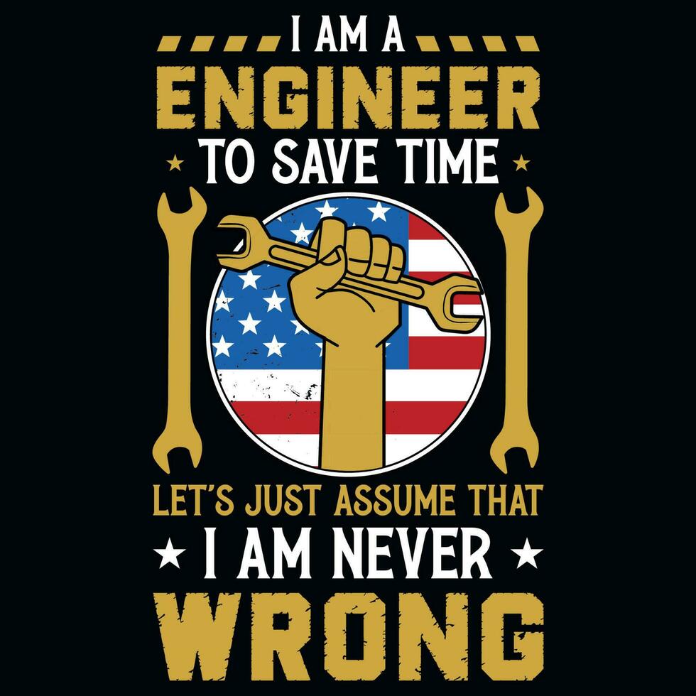 Engineer graphics tshirt design vector