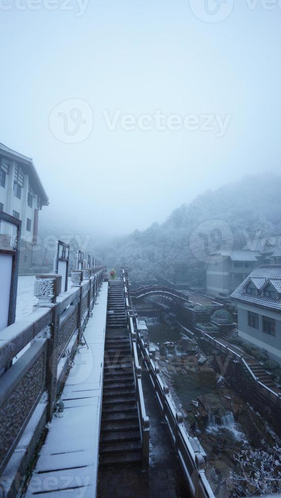 The beautiful frozen mountains view coverd by the white snow and ice in winter photo