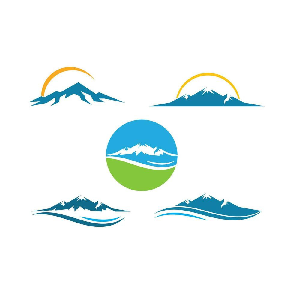 High Mountain icon Logo vector illustration design