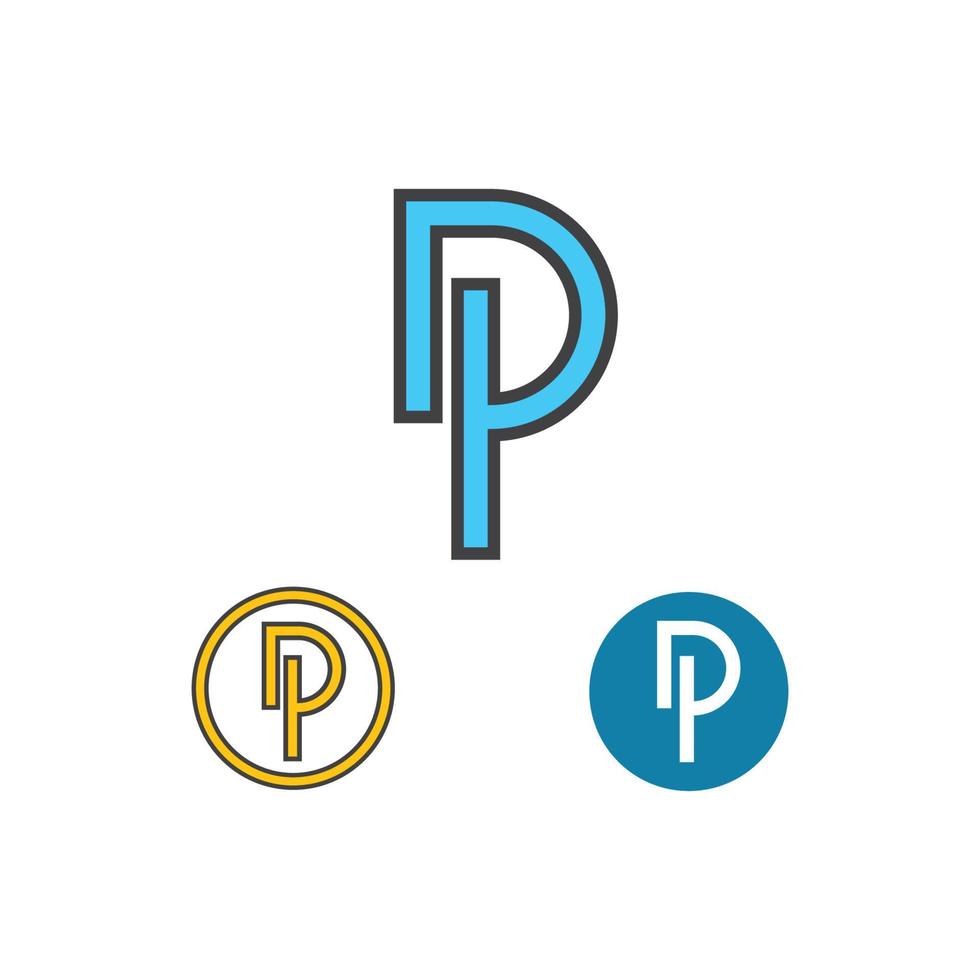 dp letter logo icon illustration vector