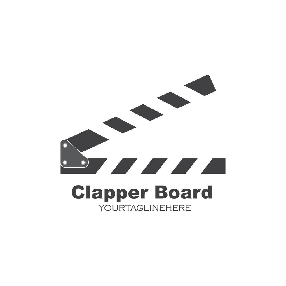 clapperboard  logo icon element vector illustration