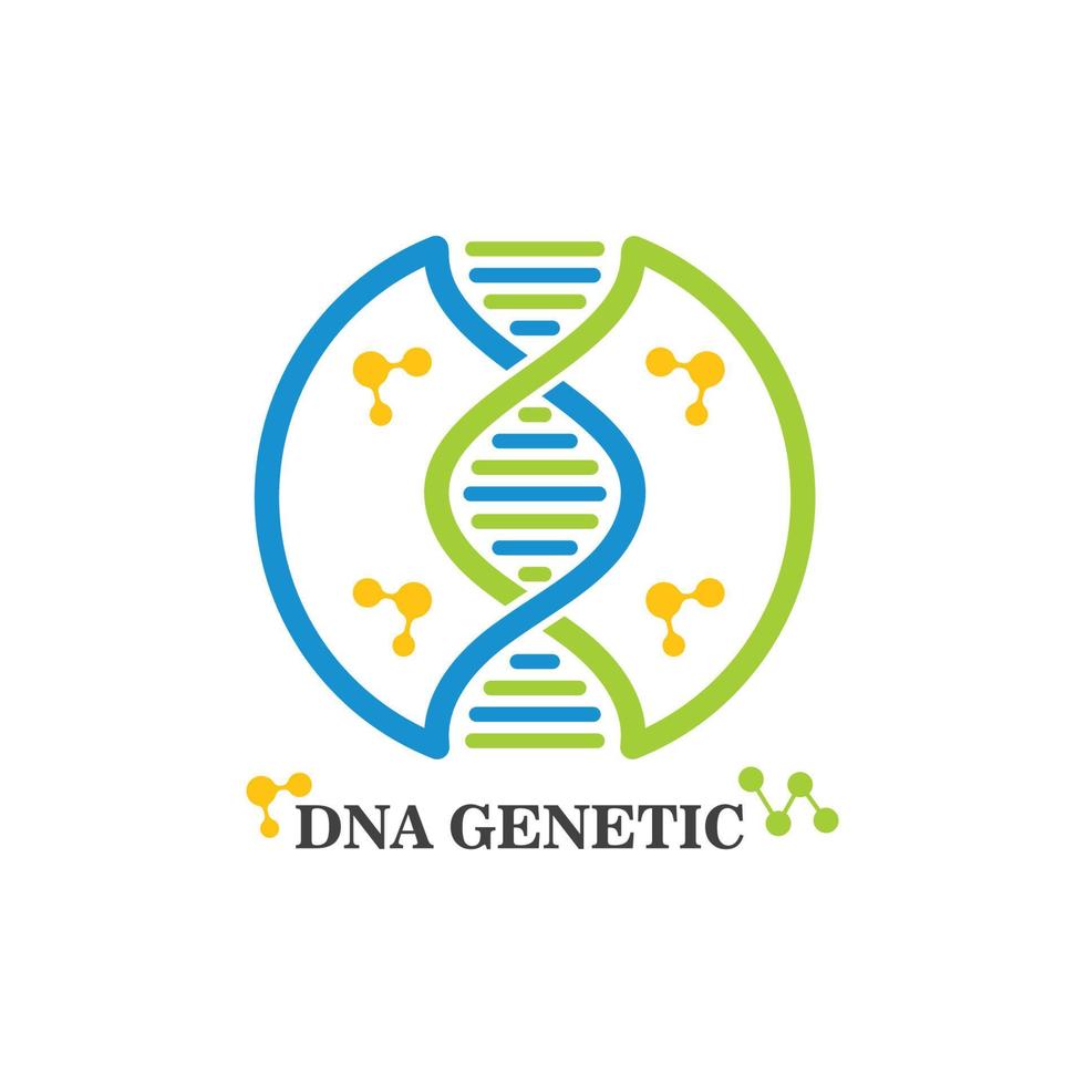Dna genetic logo icon illustration vector