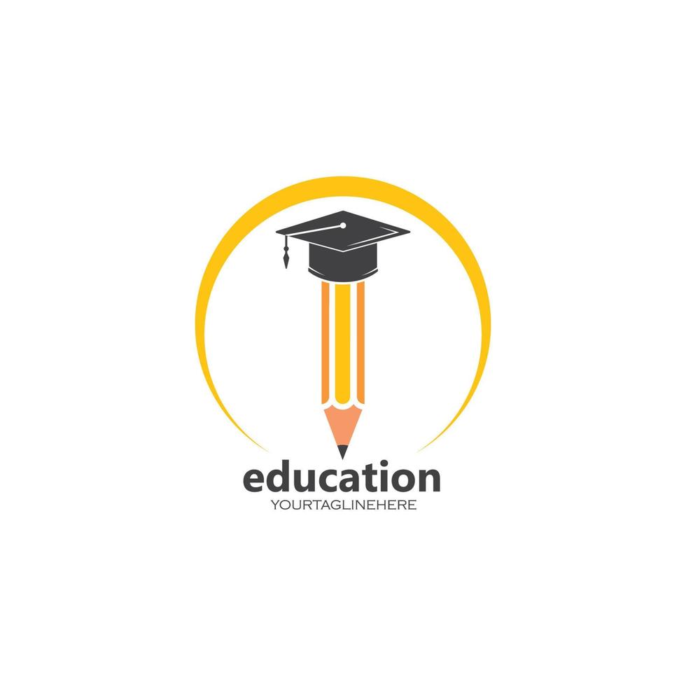 pencil vector illustration icon and logo of education