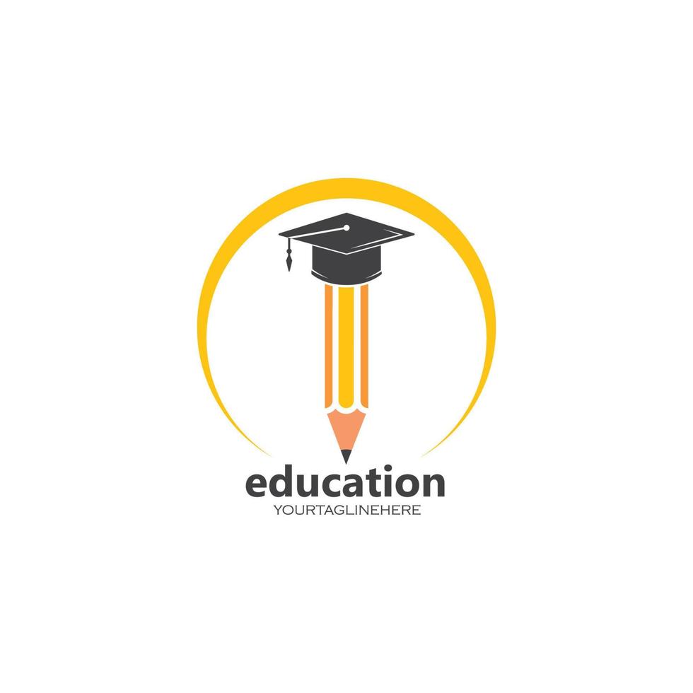 pencil vector illustration icon and logo of education