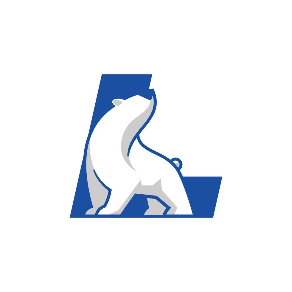 Polar Bear Alphabet L vector