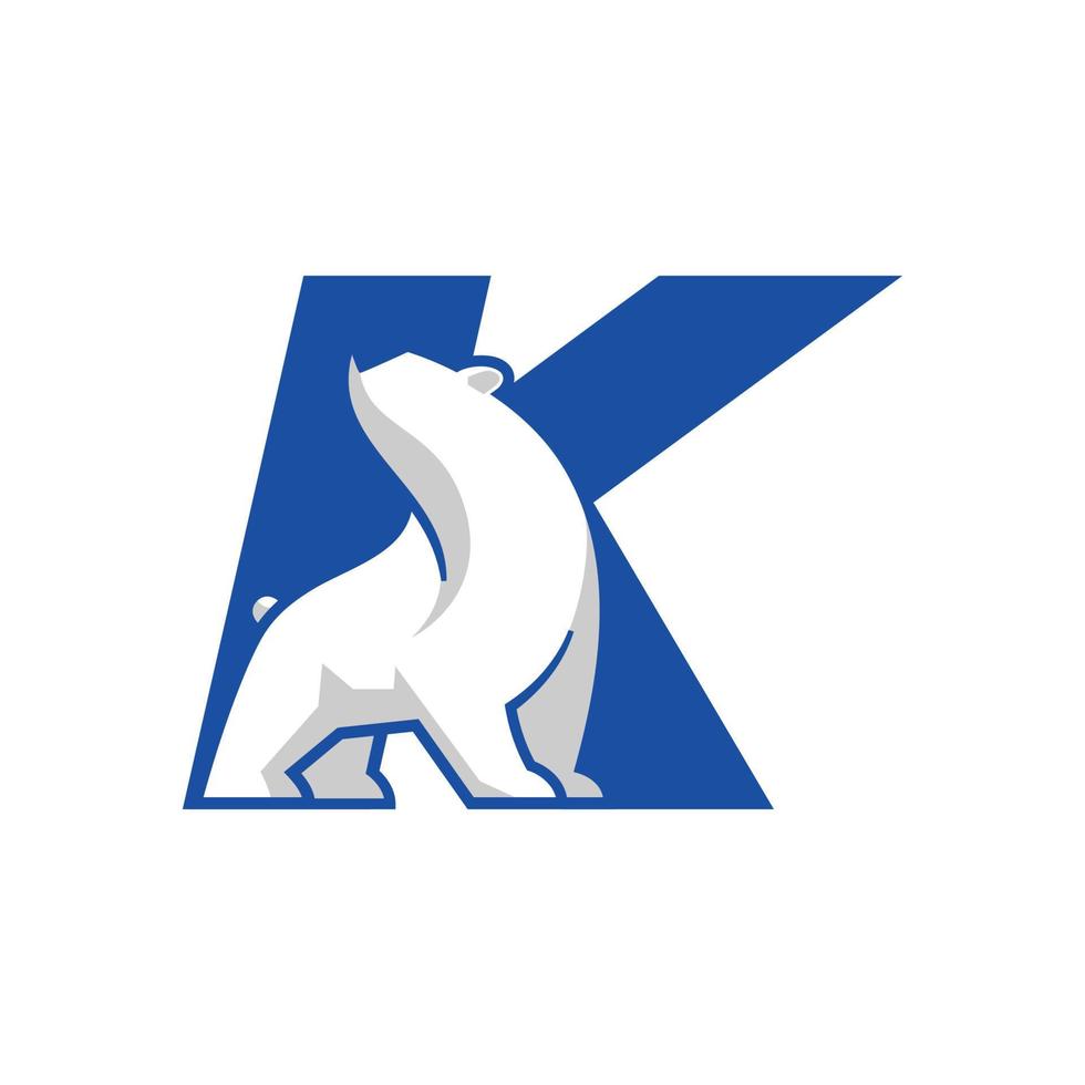 Polar Bear Alphabet K vector
