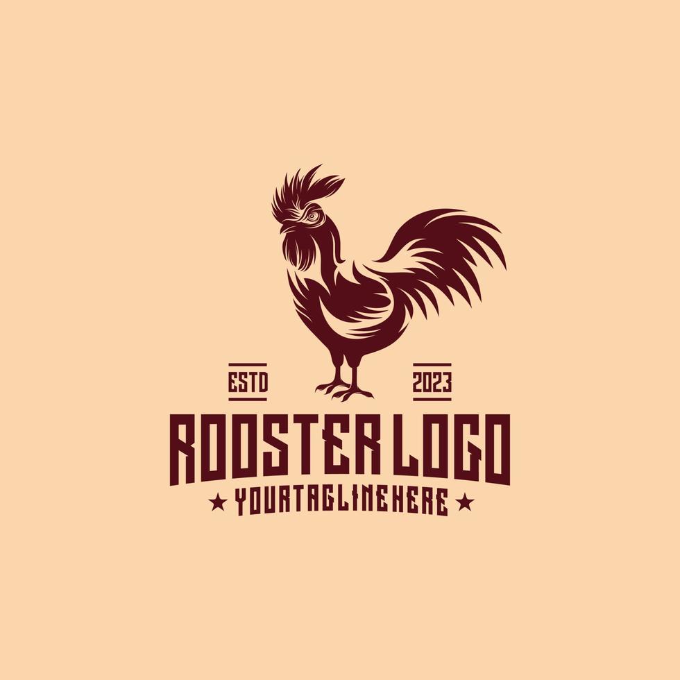 Ilustración de vector de diseño de logotipo de gallo