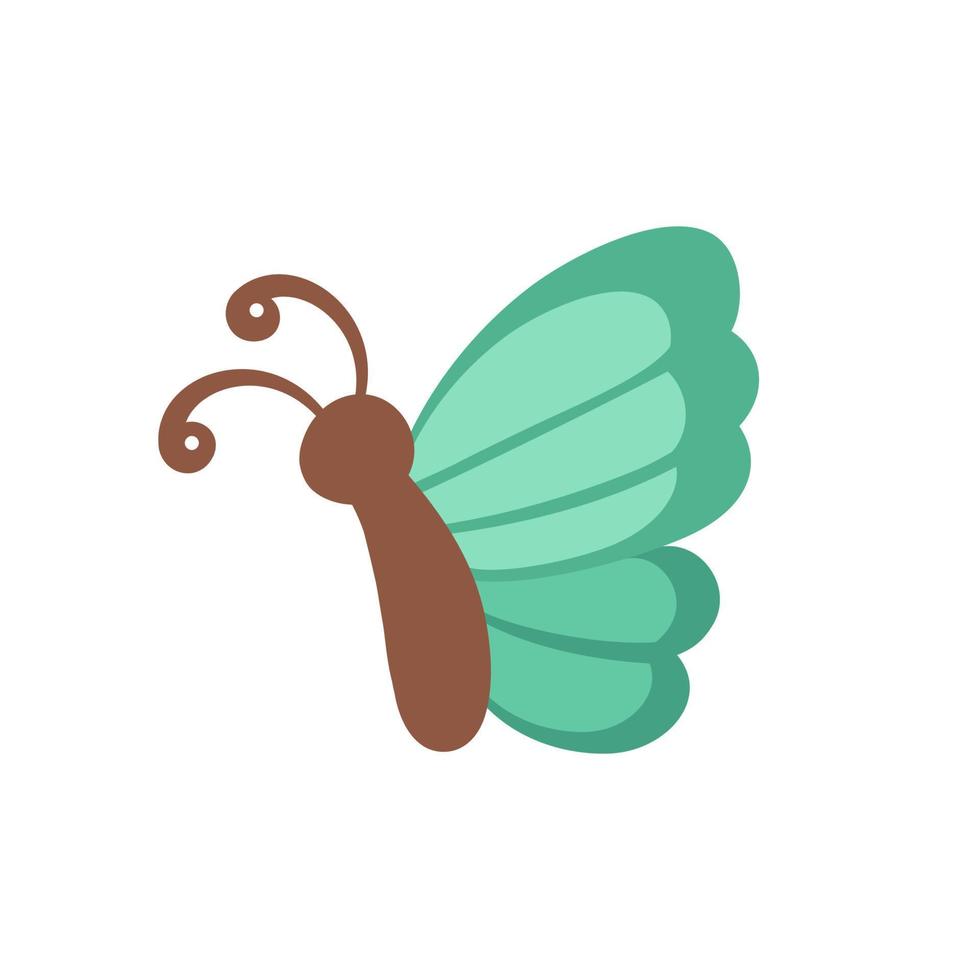 Cute simple butterfly icon logo vector illustration isolated on white background