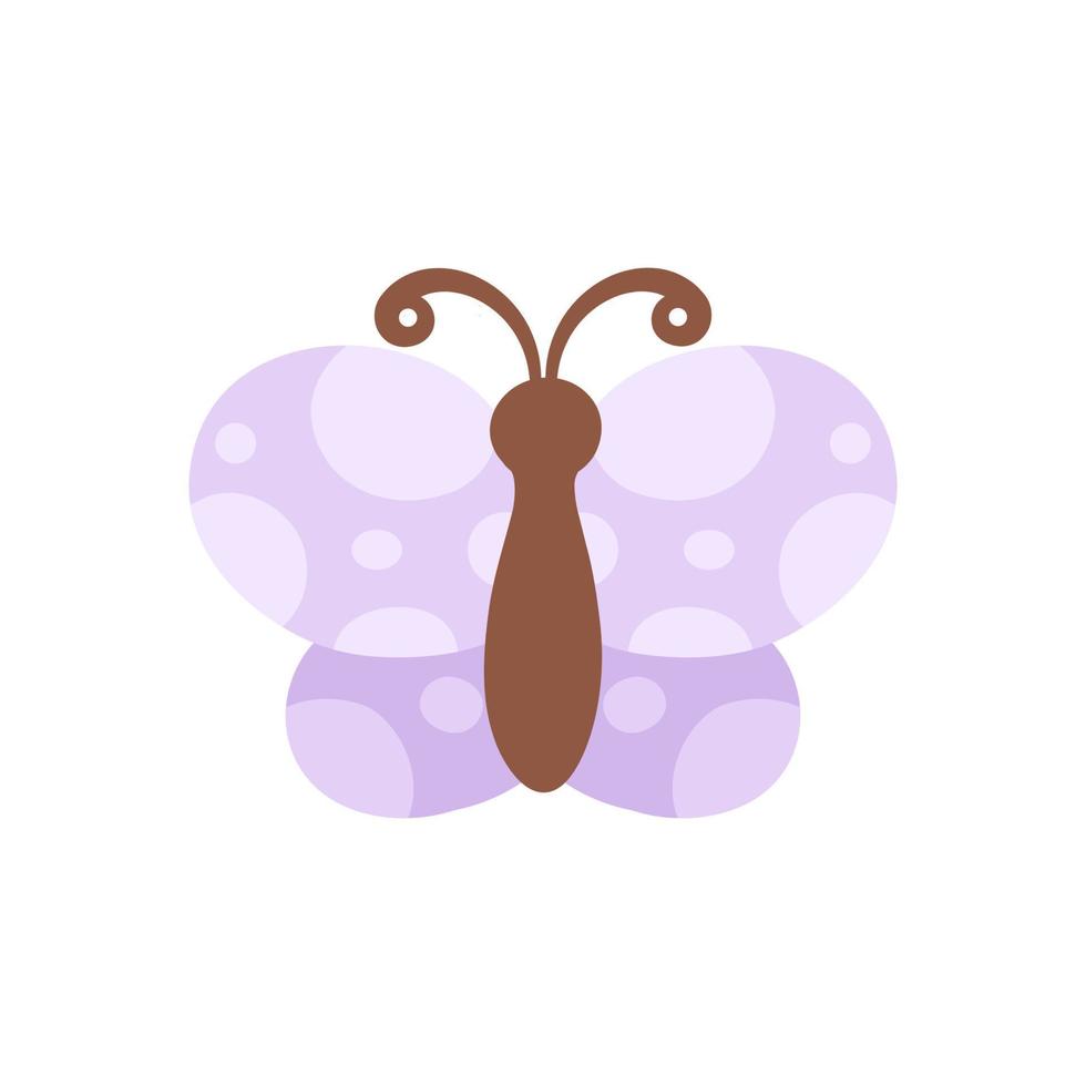 linda púrpura mariposa icono logo vector ilustración aislado en blanco antecedentes