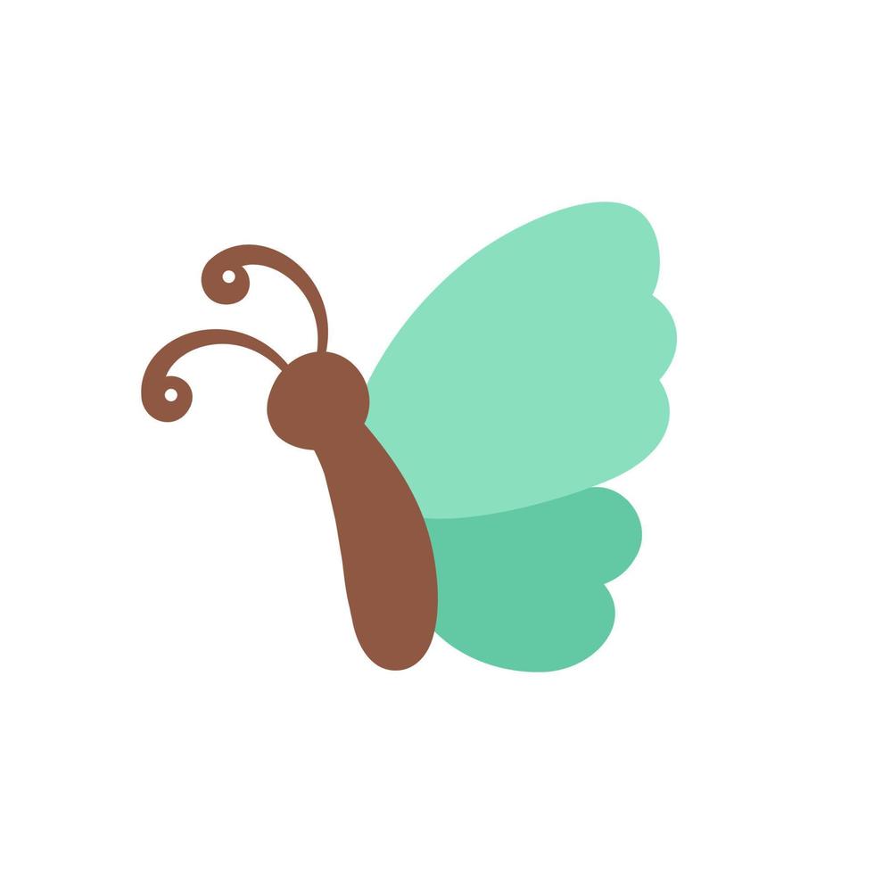 linda sencillo mariposa icono logo vector ilustración aislado en blanco antecedentes