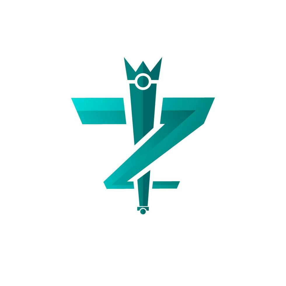 Logo Design Incorporating the Letter Z and a Royal Scepter vector