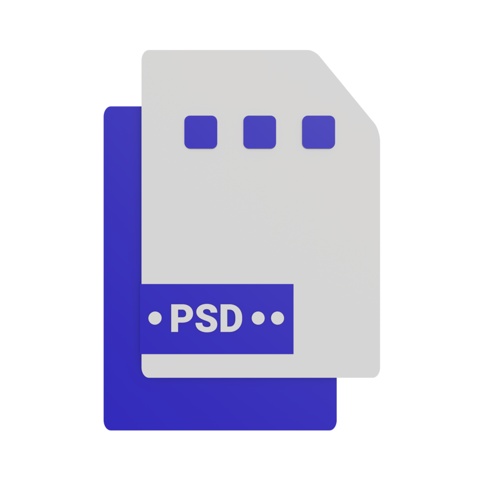 3d ilustración psd formato archivo icono png