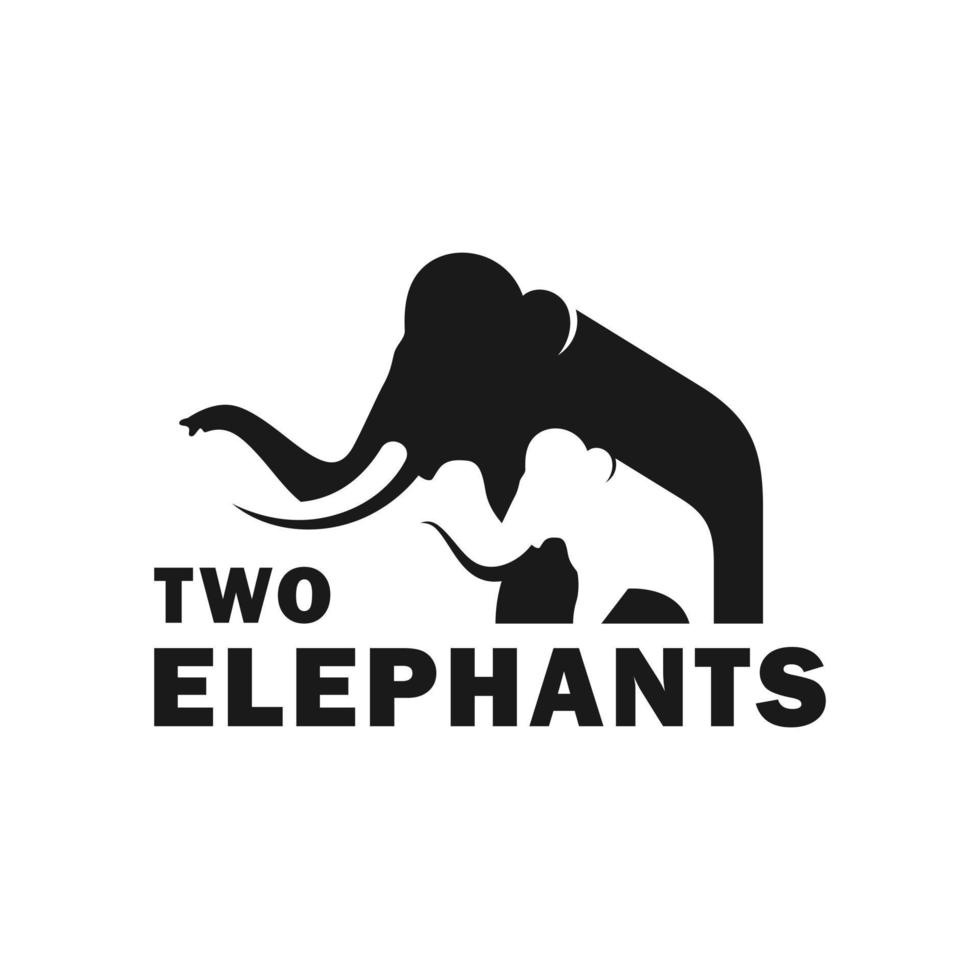 two elephants vector illustration logo