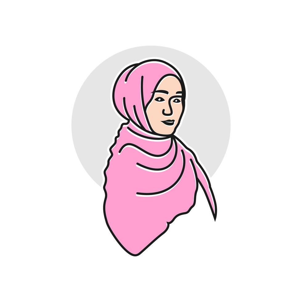 musulmán mujer vector ilustración logo