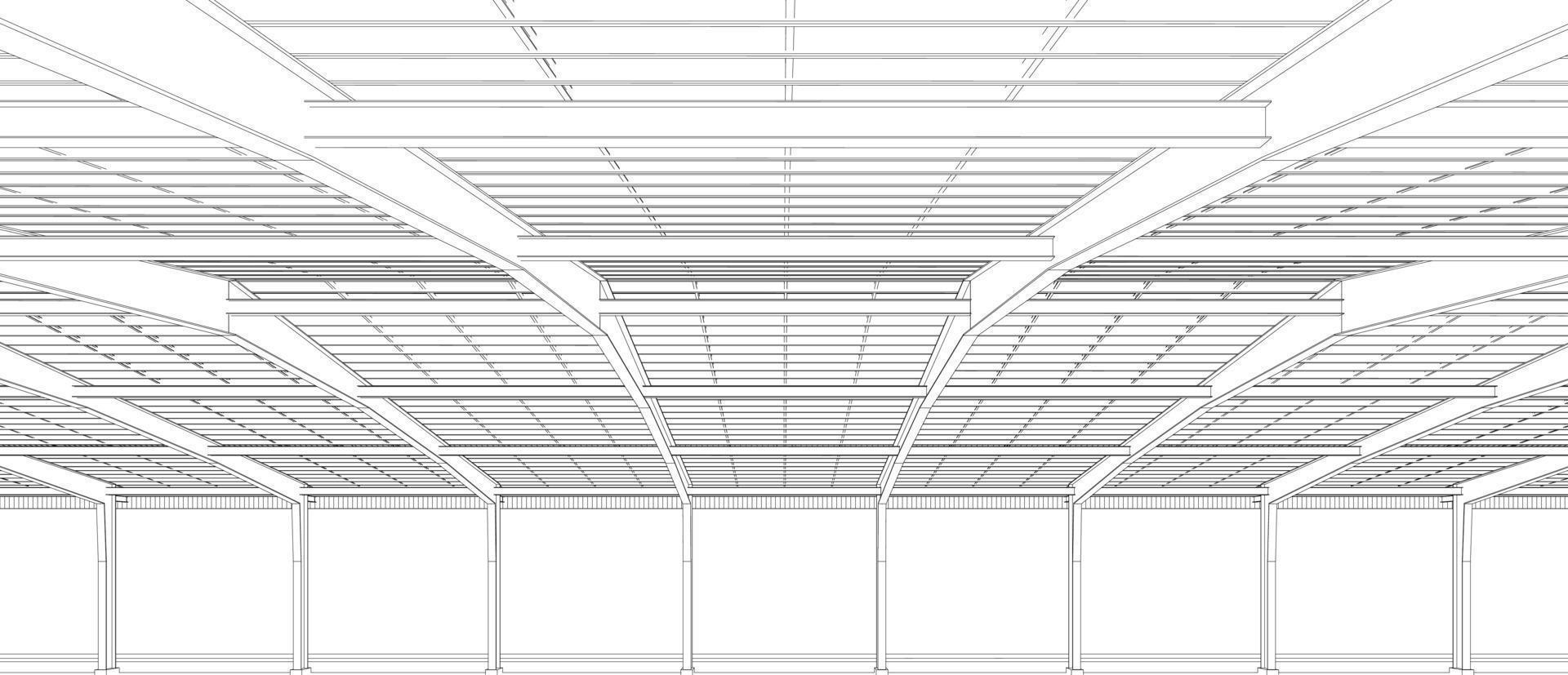 3D illustration of building structure vector