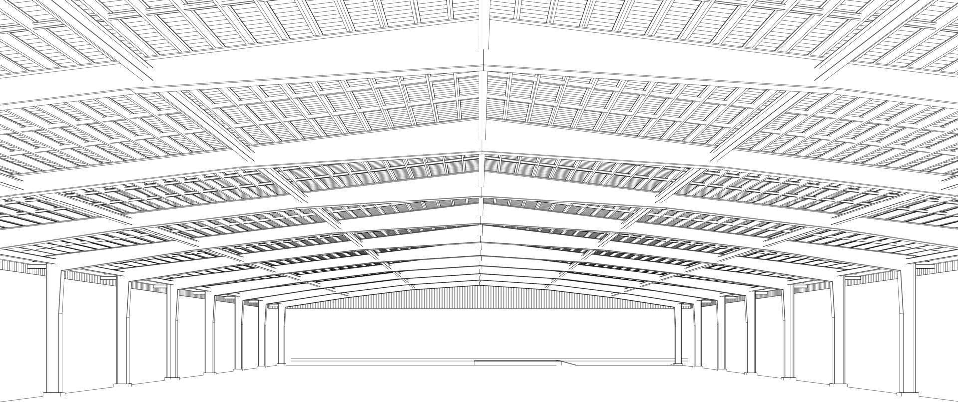 3D illustration of building structure vector