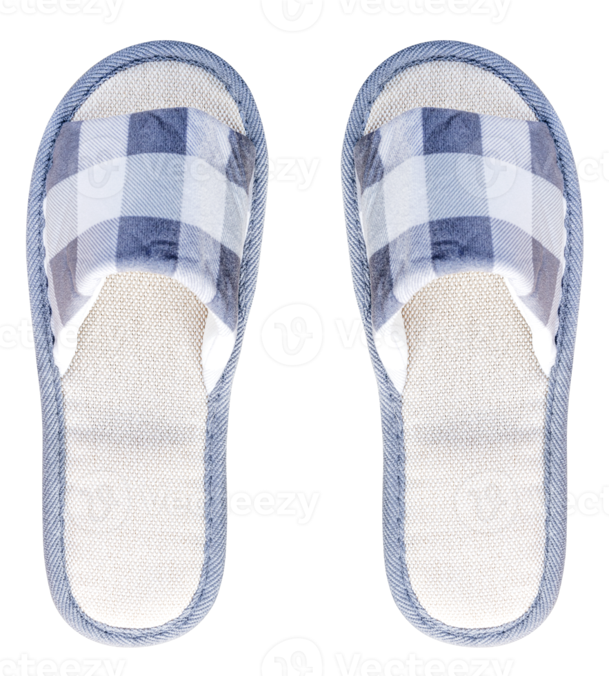 Gray slippers with plaid pattern png