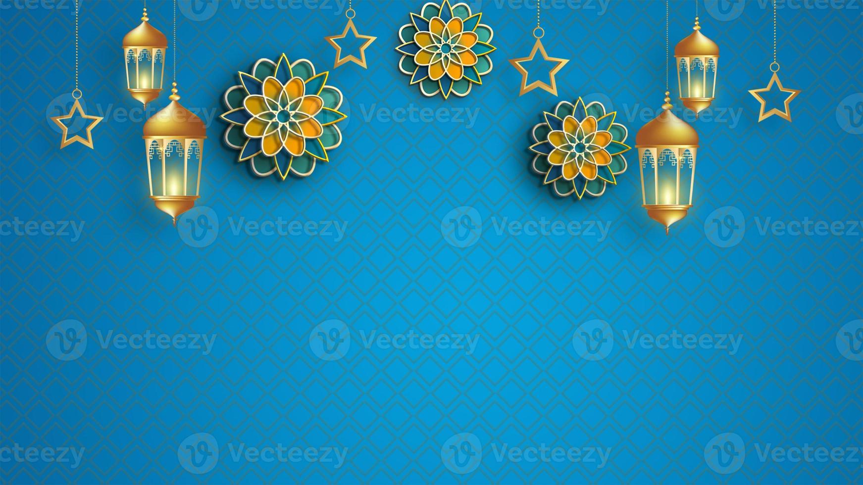 Ramadan Kareem Beautiful background with a shining lantern Fanus photo