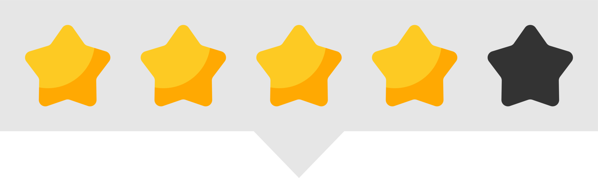 Star rating review from zero to five. Customer feedback png