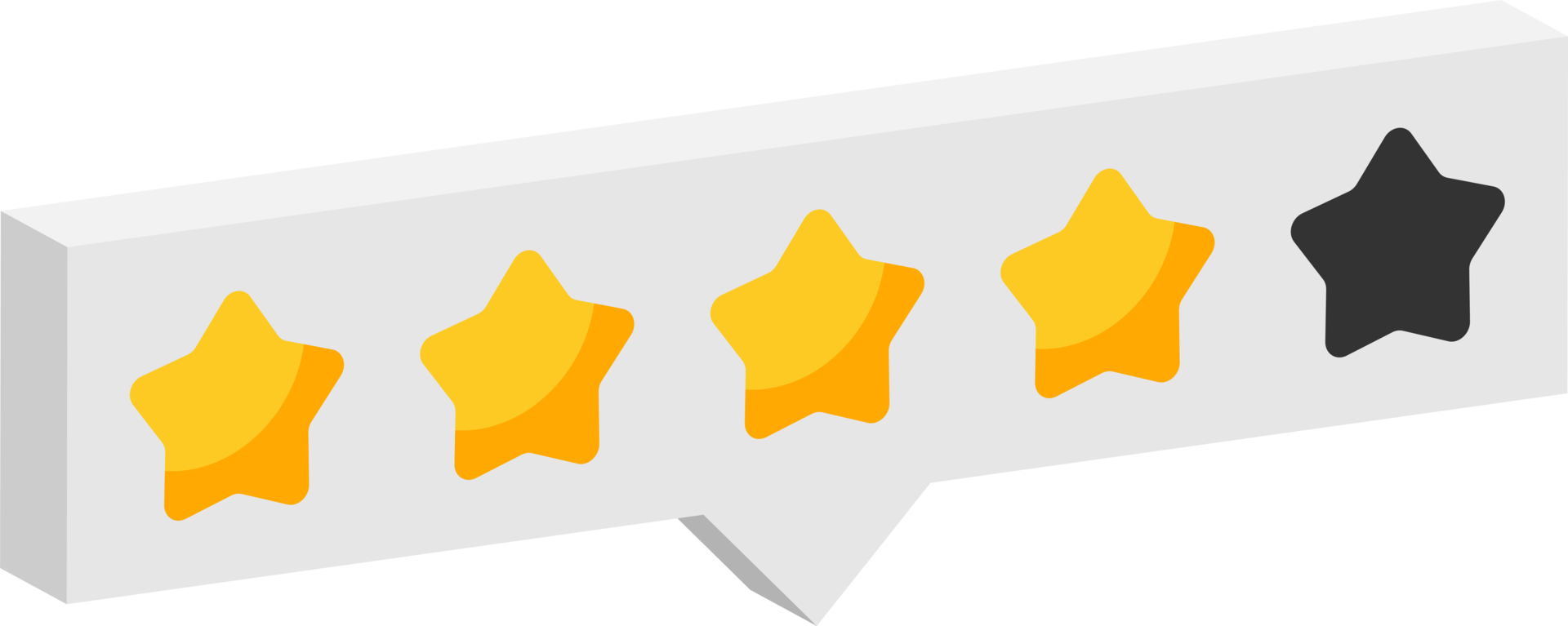 Star rating review from zero to five png