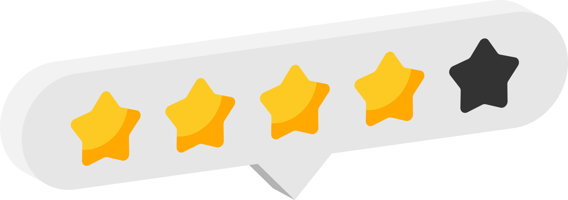 Star rating review from zero to five png