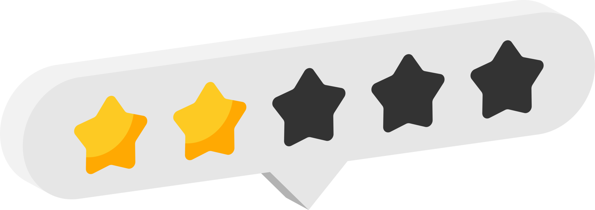 Star rating review from zero to five png