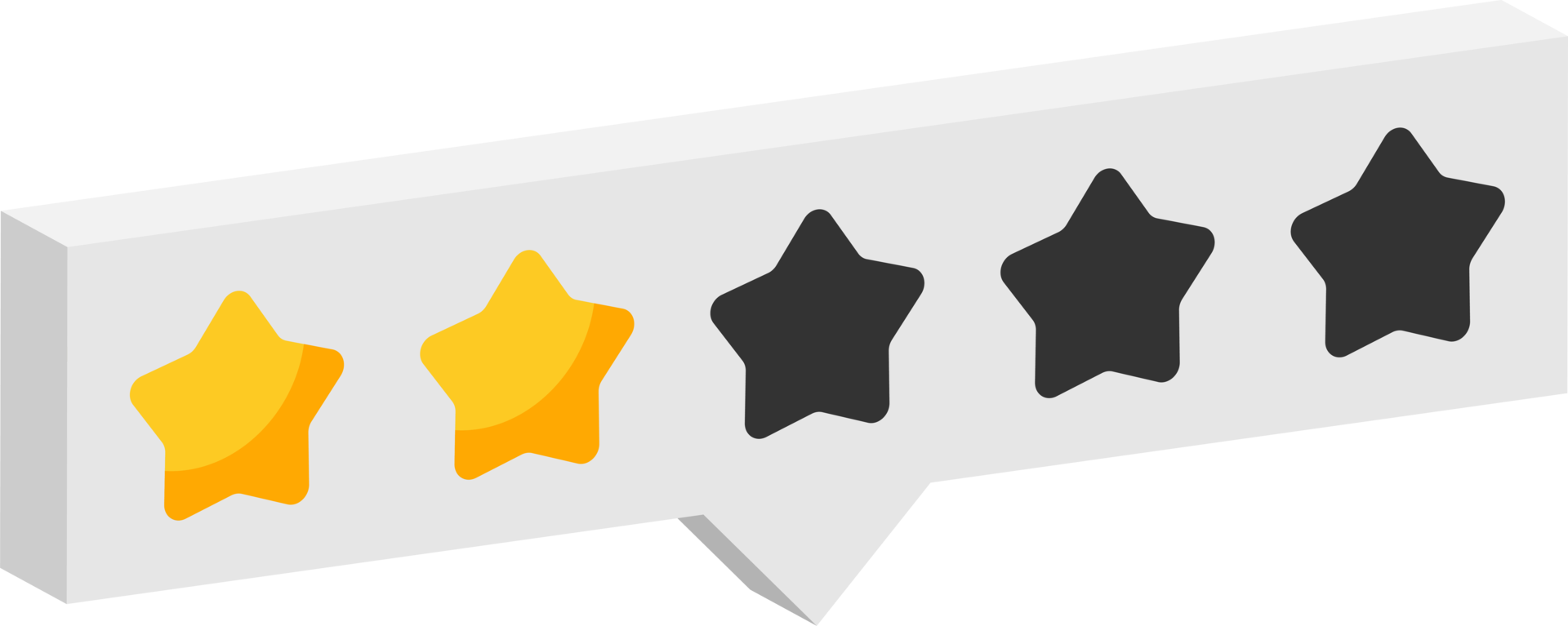 Star rating review from zero to five png