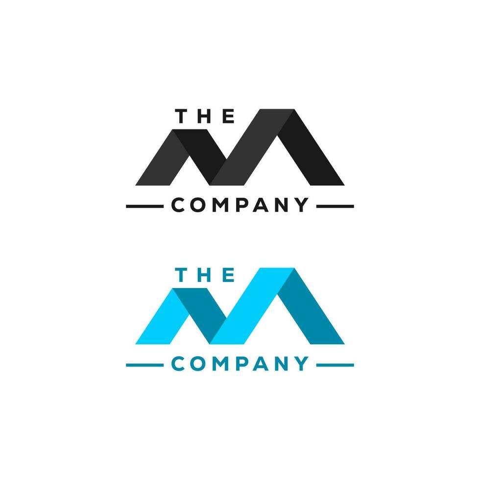 the M company logo design vector