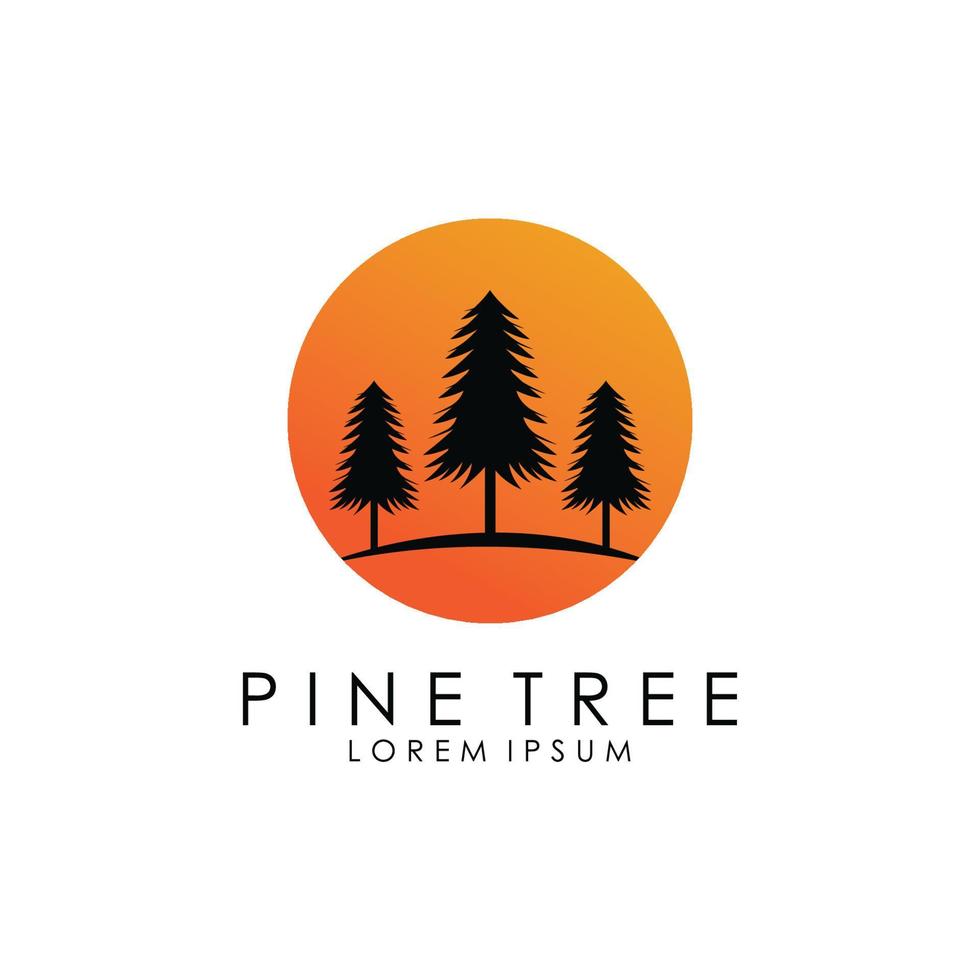 Abstract logo illustration of a pine tree. vector