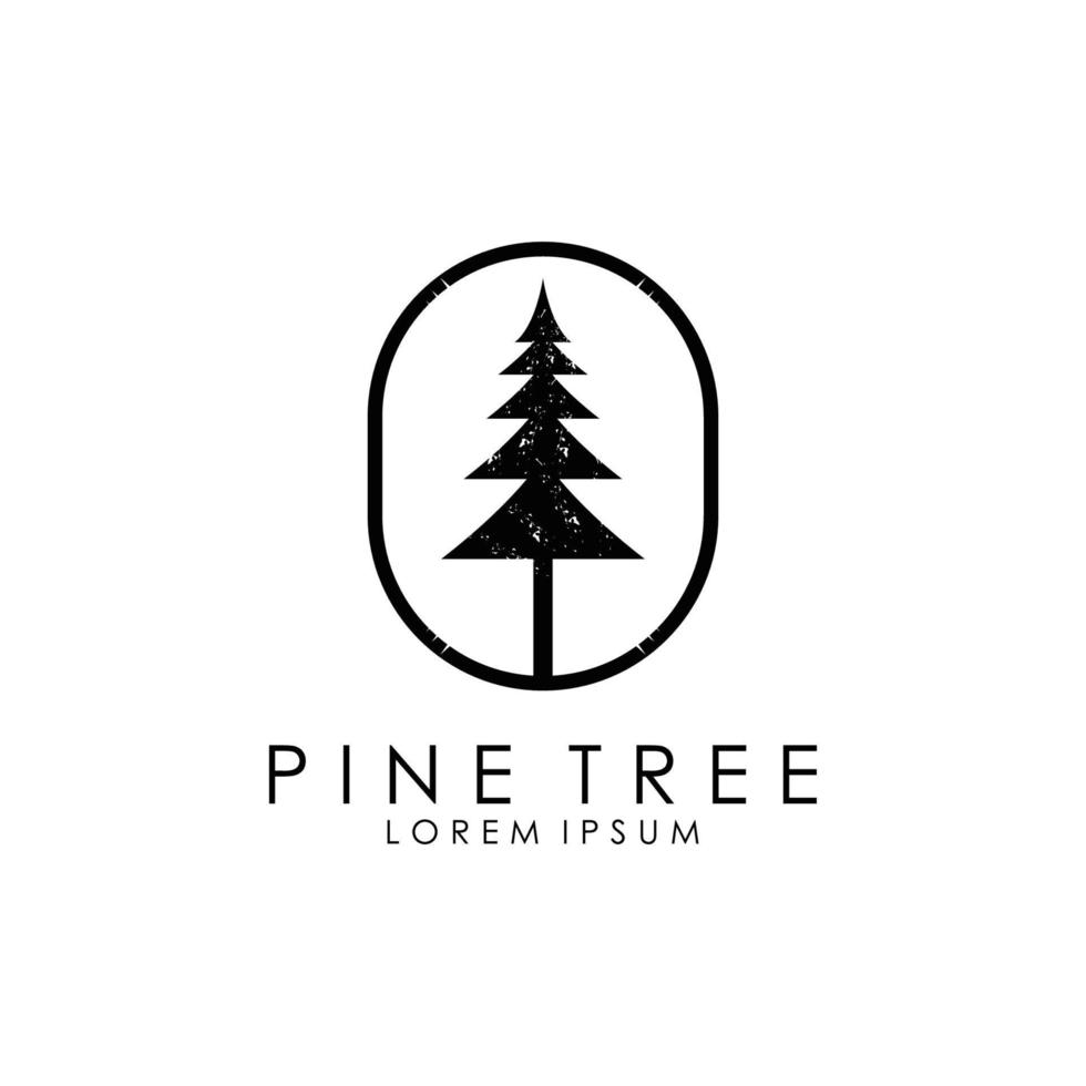 resumen logo ilustración de un pino árbol. vector