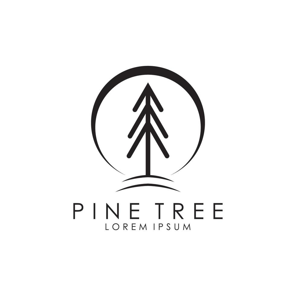 Abstract logo illustration of a pine tree. vector