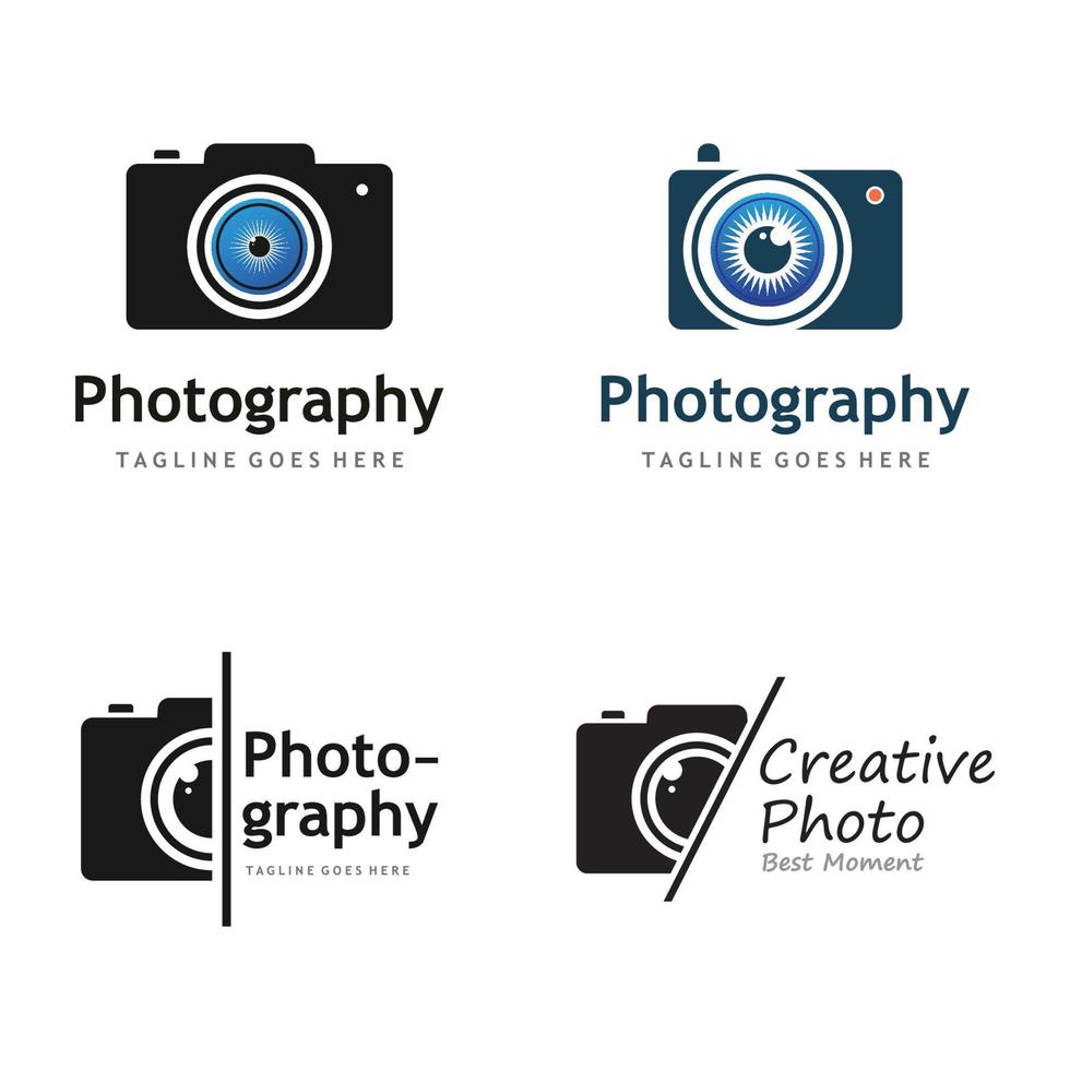 Photographic camera logo, camera lens, and digital. vector