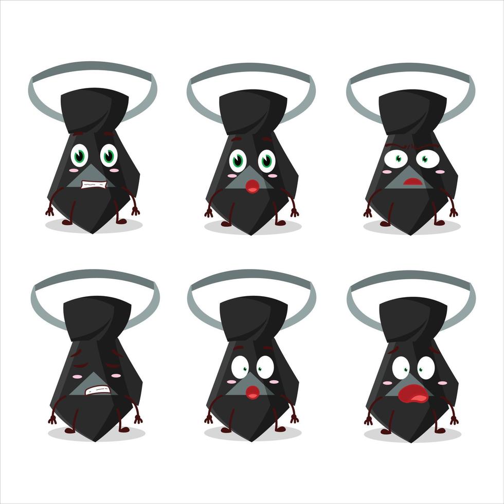 Character cartoon of black tie with scared expression vector