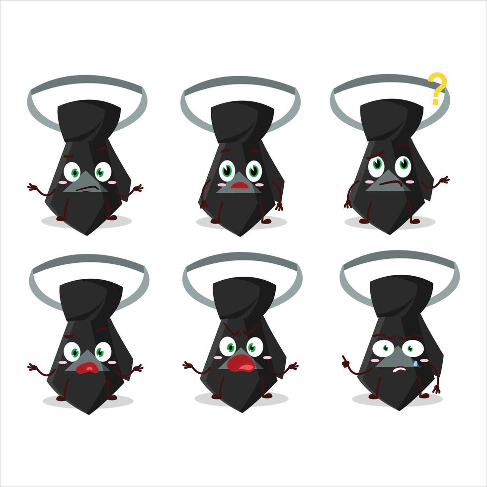 Cartoon character of black tie with what expression vector