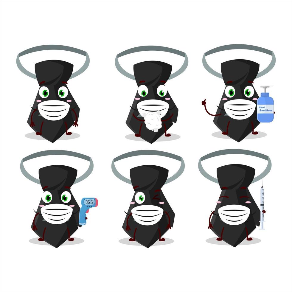 A picture of black tie cartoon design style keep staying healthy during a pandemic vector