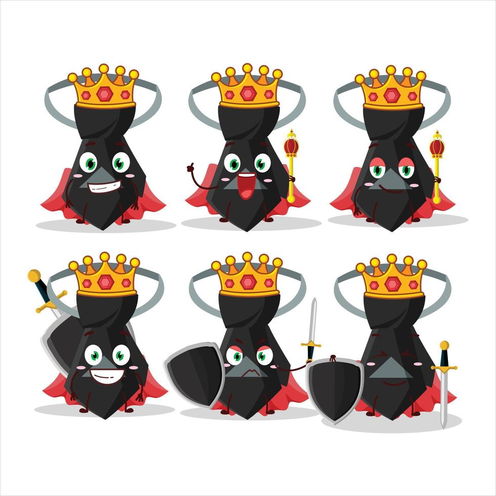 A Charismatic King black tie cartoon character wearing a gold crown vector