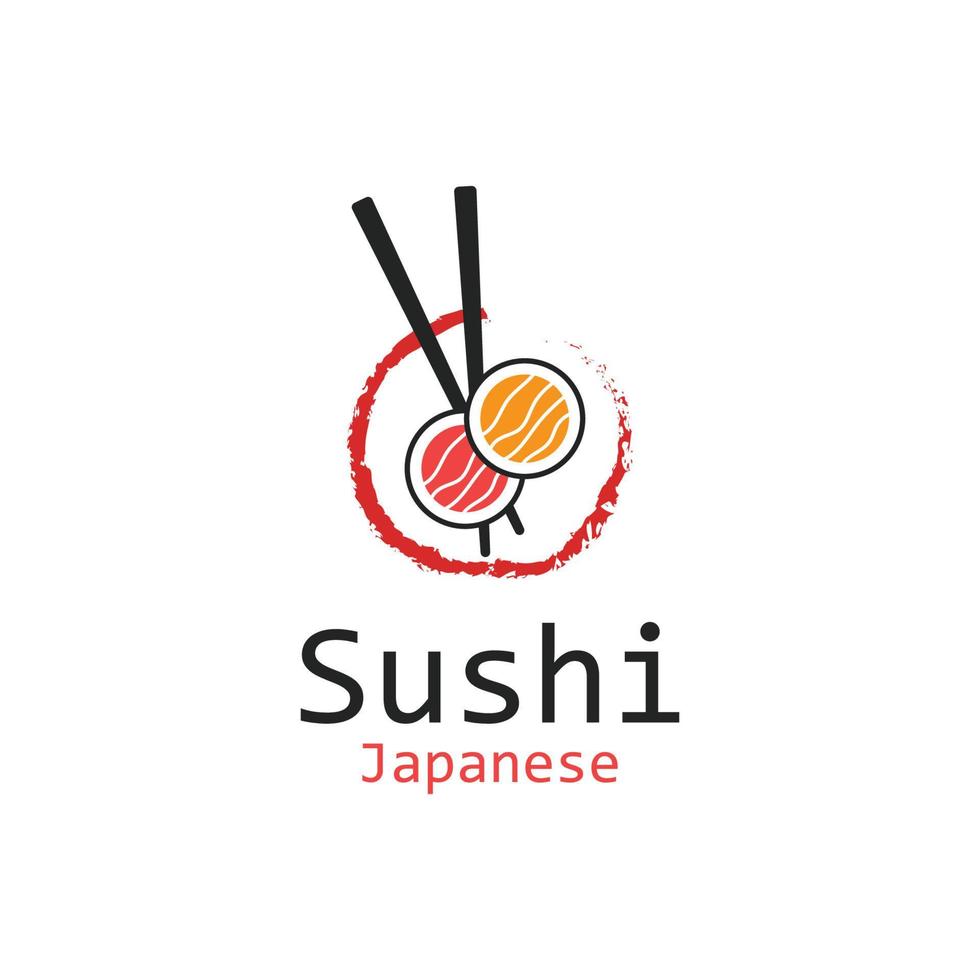 Sushi vector logo plantilla, o japonés especialidades