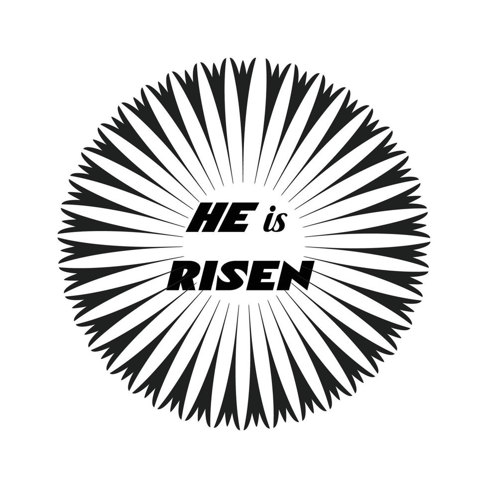 Hand drawn He is Risen indeed calligraphy lettering vector Easter text. Jesus illustration Greeting Card.