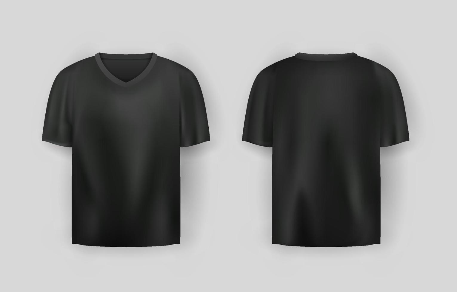 Mockup of Realistic T-shirt in Black vector