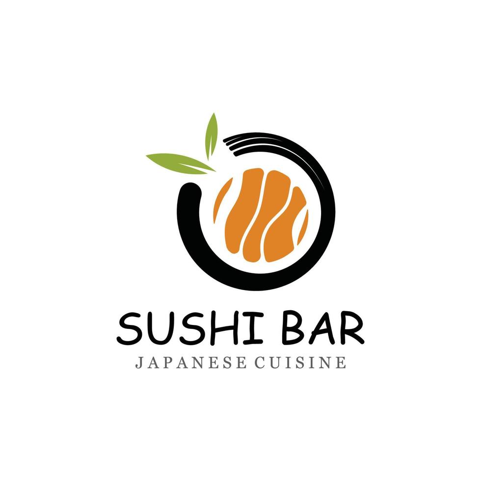 Sushi vector logo plantilla, o japonés especialidades