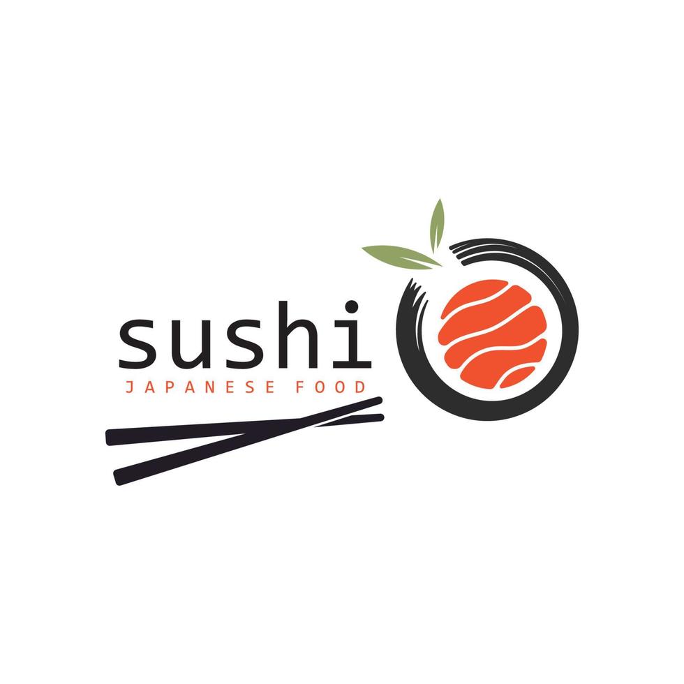 Sushi vector logo plantilla, o japonés especialidades