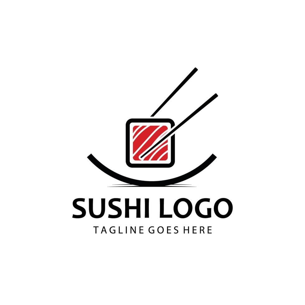 Sushi vector logo plantilla, o japonés especialidades