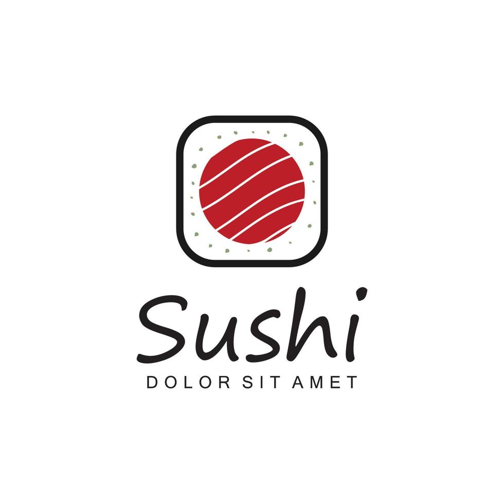 Sushi vector logo plantilla, o japonés especialidades